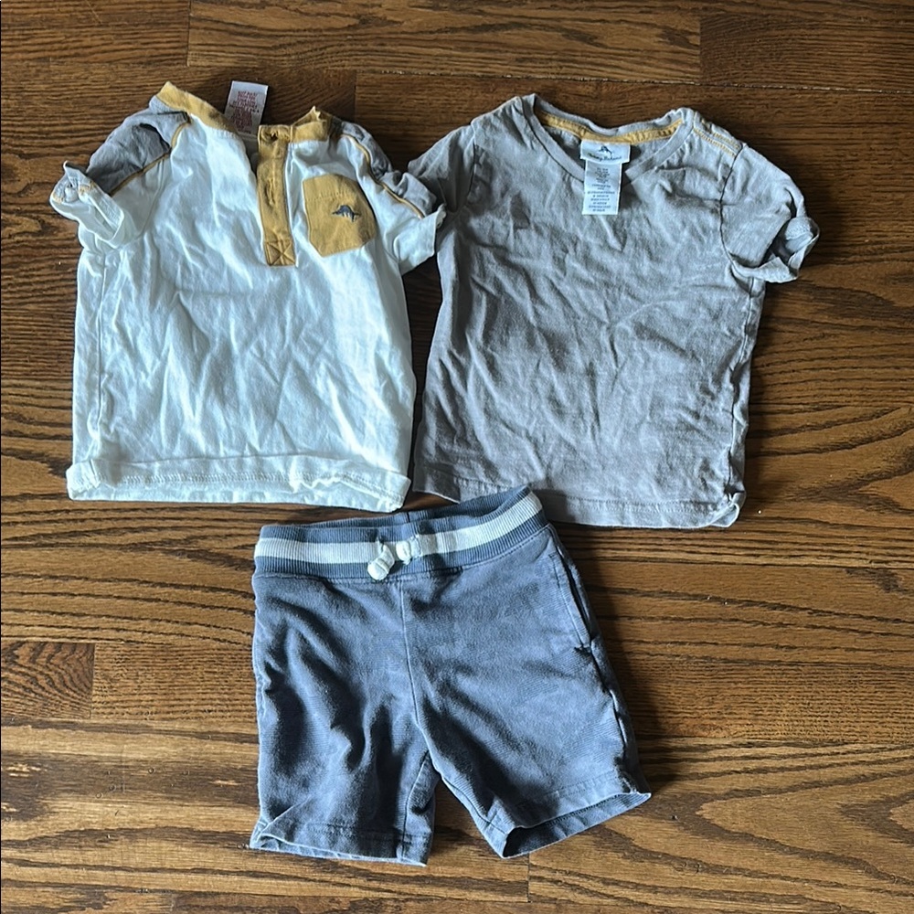 Tommy Bahama Kids Matching Set - White, Gray, and Tan